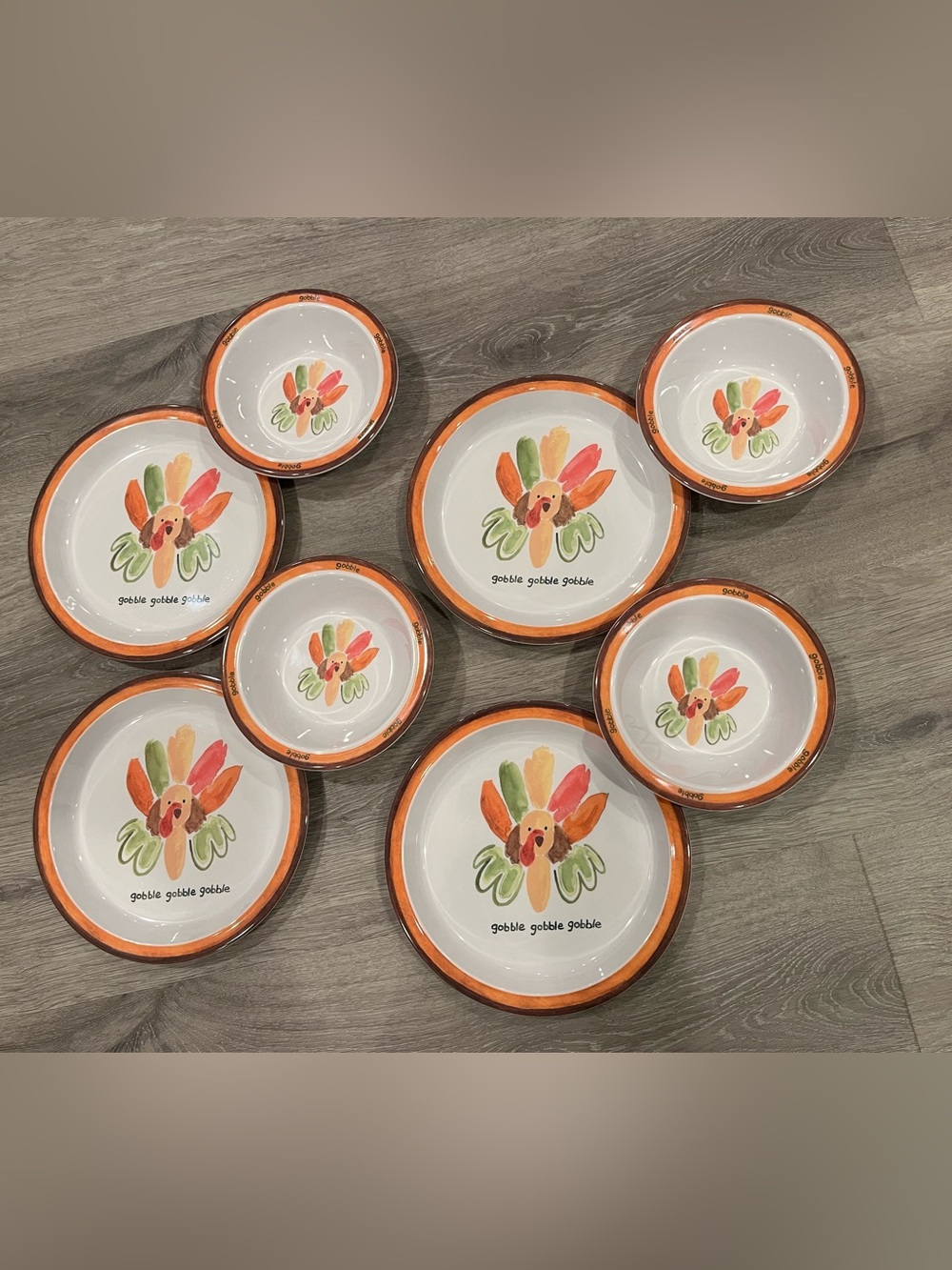 🦃 Pottery Barn Kids Thanksgiving Turkey Plates and Bowls 🦃